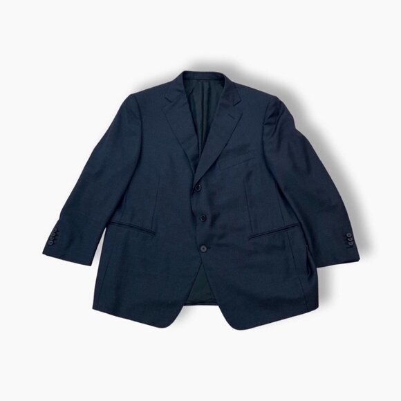 Ermenegildo Zegna black wool stripped blazer size 56C